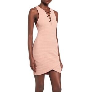Astr the label pink lace up mini dress size Xs new NWT